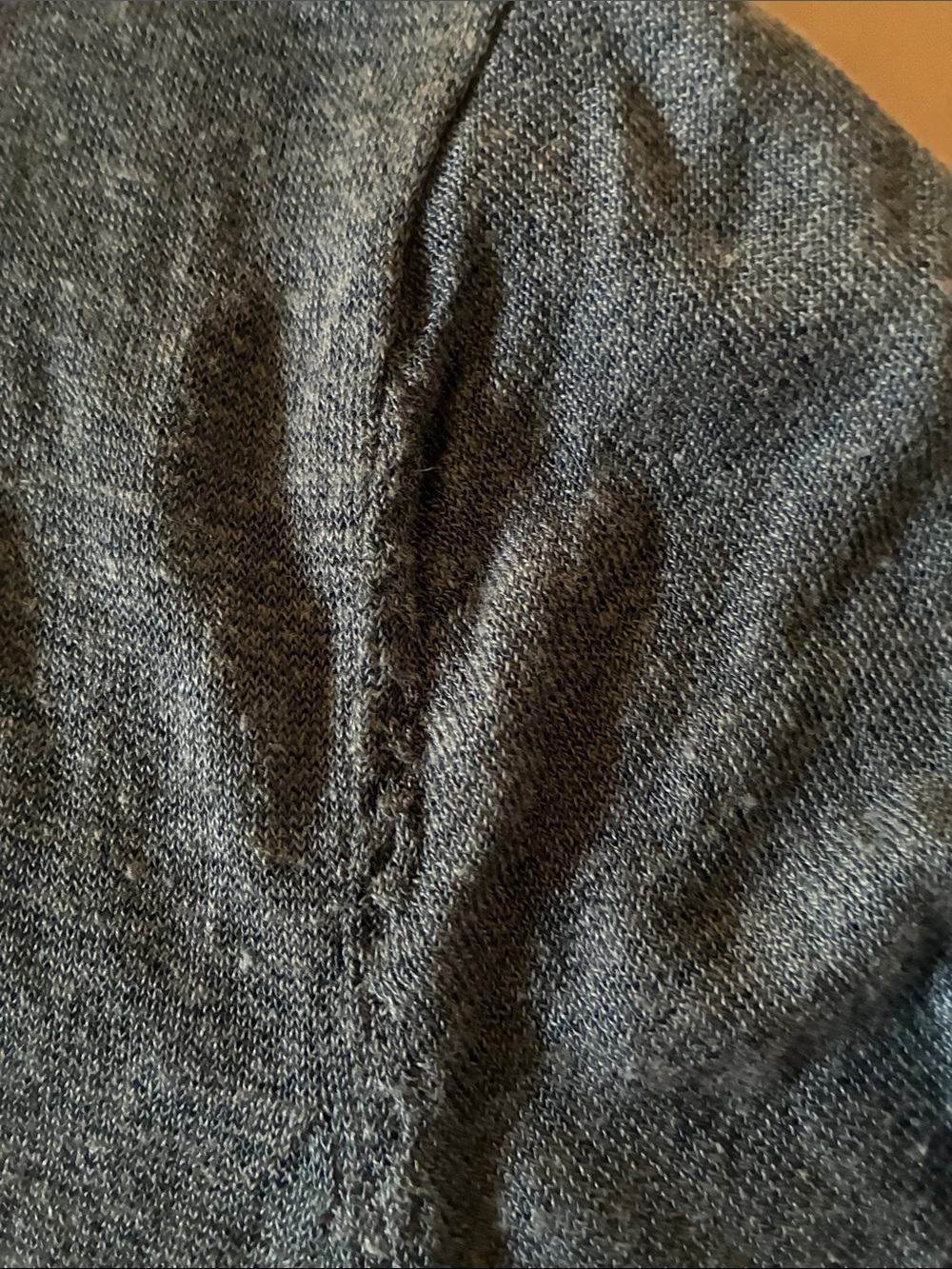 NIC+ZOE Cardigan Frayed-Trim Open Front Cardigan - Blue Linen/ Viscose Blend MED - Picture 12 of 15